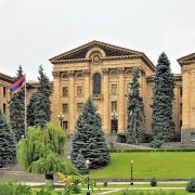 The National Assembly building in Yerevan, Armenia.