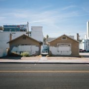 Run-down houses in an urban neighborhood.